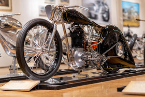The Black Knight by Max Hazan in the Custom Shop at the Haas Moto Museum. 